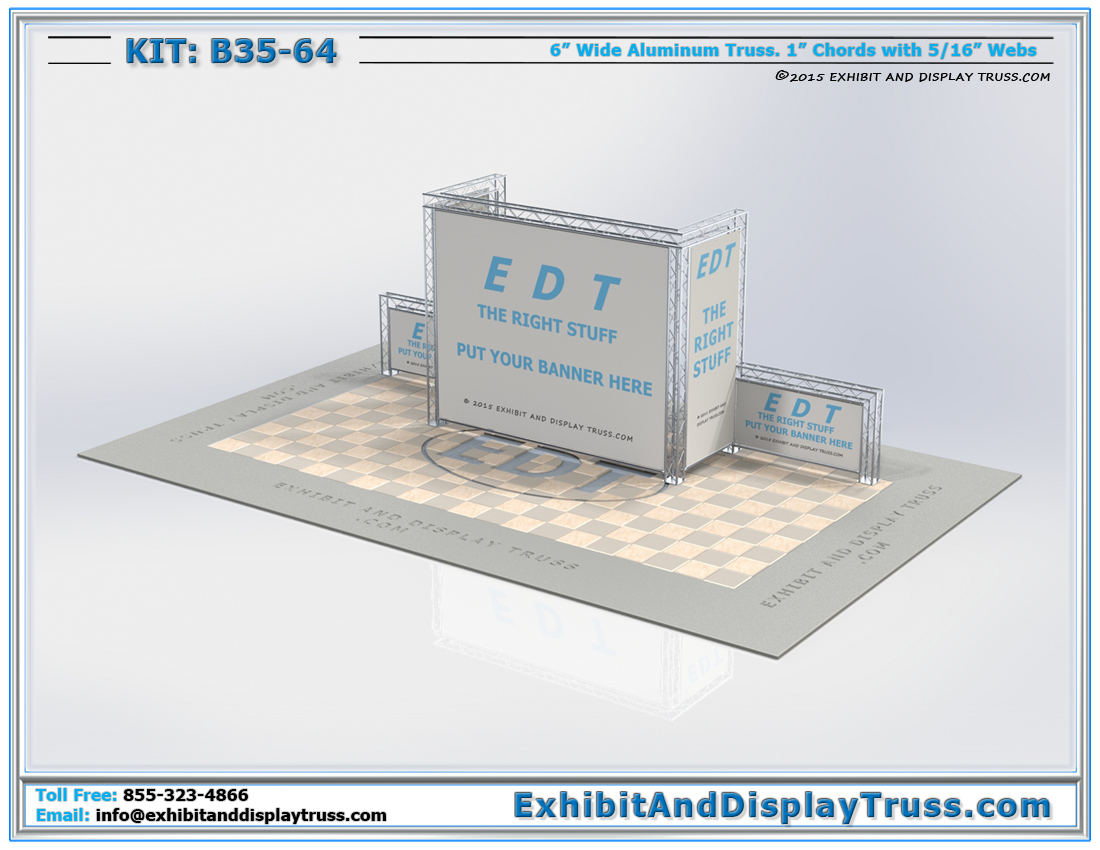 Kit: B35-64 / Aluminum Truss Peninsula Booth for Trade Shows