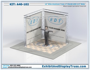 A40_102 Flat Packing Corner Display. 10'x10' Booth. Flat Truss.