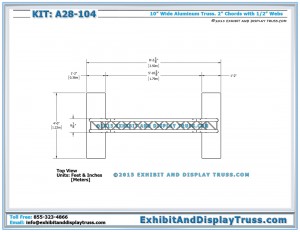 Top View Dimensions for A28-104. 10'x10' Fabric Display Backwall. Box Truss.