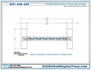 Top View Dimensions for A40-103 Truss Arch System DJ Truss. Standard Arch