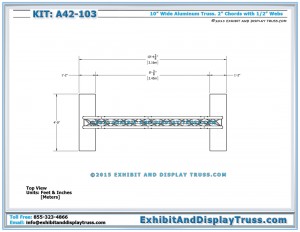 Top View Dimensions for Goal Post Truss Arch. Fits in 10'x10' Booth. Triangle Truss Archway.