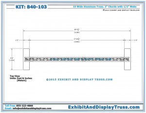 Top View Dimensions for Decorative Aluminum Truss Arch System and Mobile DJ Archway. 8'x20'. Triangle Truss.