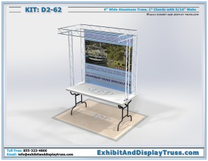 D2_62 Tabletop Trade Show Displays. Fits on 6' Center Fold Table.