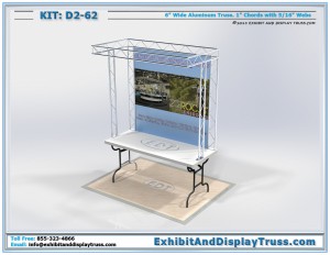 D2_62 Tabletop Trade Show Displays. Fits on 6' Center Fold Table.
