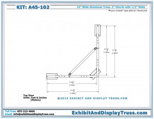 Top View Dimensions for Banner Tower A45_102 Tower Banner Display. Triangular Corner Display.