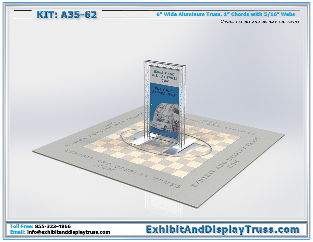 Kit: A35-62 / Lightweight, Flat Packing, Portable Exhibit Banner Stand