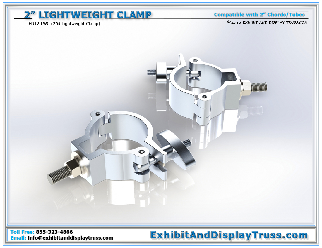 Lightweight Medium Duty Clamps for 2″ Tubes / Mounting and Attaching Banners, TVs, Truss Accessories
