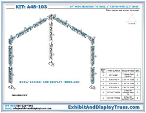 Parts List Exploded View A48-103 L-Booth Corner Trade Show Booth Display. 10'x10' Exhibit Display Kit.