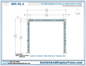 Front View Dimensions for Finish Line Kit FL-1. Low Budget Finish Line. Perfect Addition to any Race Equipment.