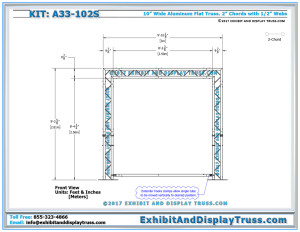 Front View Dimensions for Trade Show Back Wall. Trade Show 10'x10'.