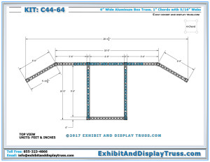 Top View Dimensions for Step and Repeat Sign and Banner Wall for Trade Shows