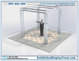 Truss Display Kit: A21-104. 10' x 10' booth size. 10" wide aluminum box truss