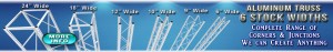 6", 9" 10" 12", 18", 24", aluminum truss, trussing, trusses,