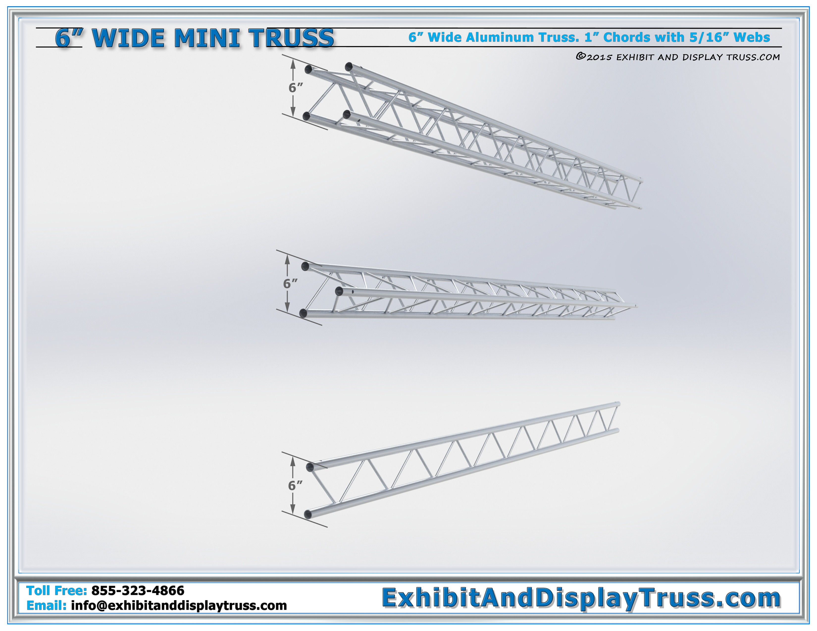 6” Wide Aluminum Truss | Aluminum Mini Truss Stocked In: Box / Square, Triangle and Flat / Ladder