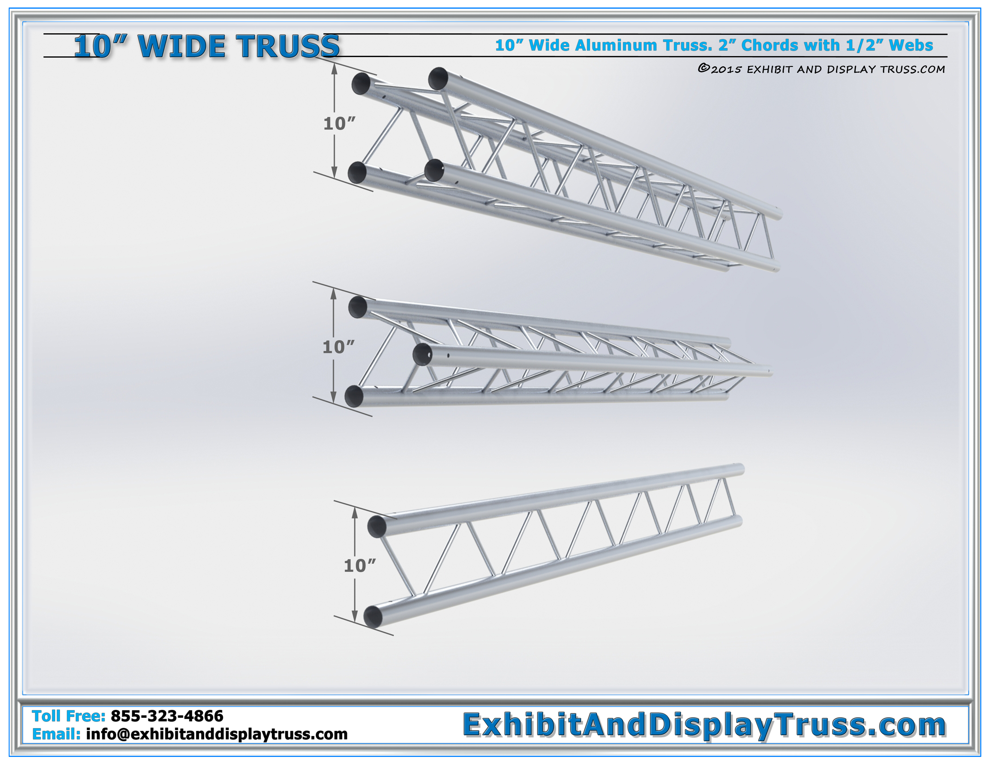 10” Wide Aluminum Truss | Aluminum Exhibit Truss Stocked In: Box / Square, Triangle and Flat / Ladder