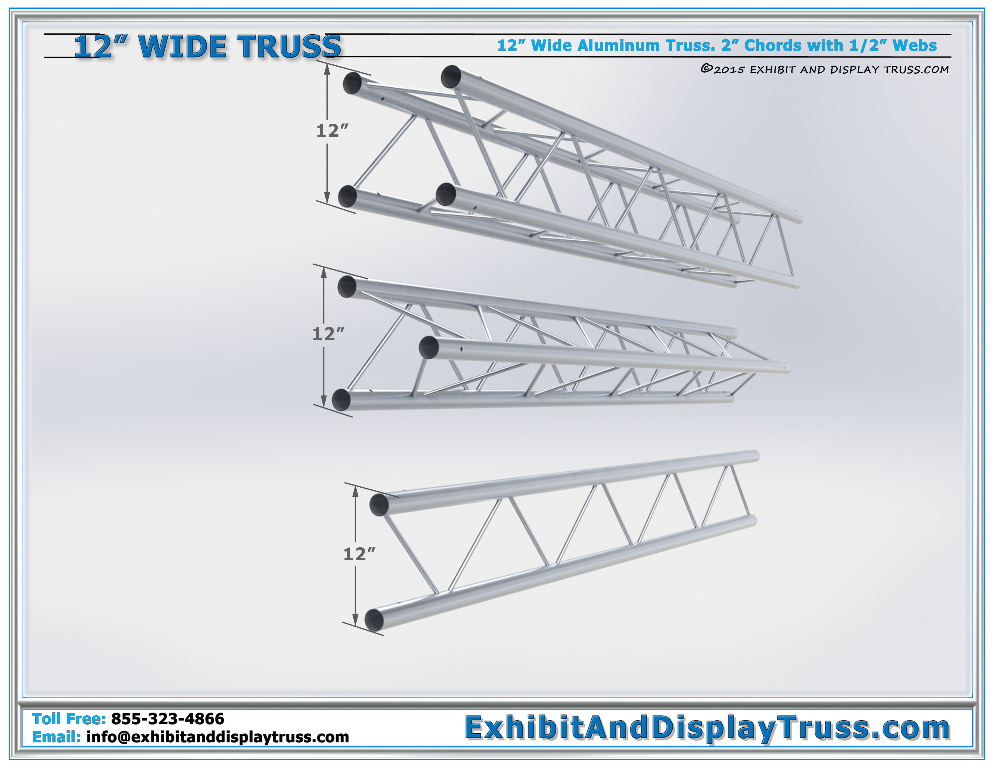 12” Wide Aluminum Truss| Aluminum Exhibit Truss Stocked In: Box / Square, Triangle and Flat / Ladder