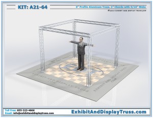 Truss Display Kit A21-64. 10'x10' booth. 6" wide aluminum box truss.