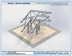 Photo Render of EDT6_B3W90 3 Way 90° Box Junction. Aluminum Box Junction