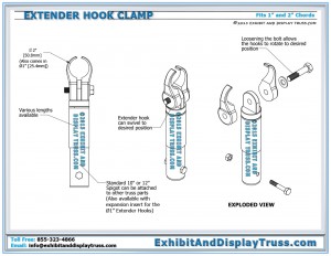 Exploded view of Extender Hook Clamp