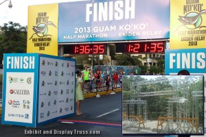 We have made finish line systems for regions as far as Guam. You know we're good at what we do when you travel all the way from Guam to have us create your finish line trussing system or starting line system.