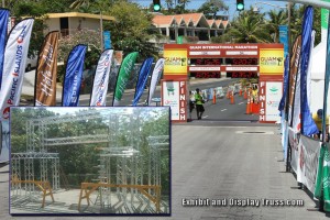 The Guam marathon made the wise choice of purchasing an Exhibit and Display Truss aluminum truss finish line system despite being a short distance from China and it's huge variation of suppliers. When we asked them why they simply said 