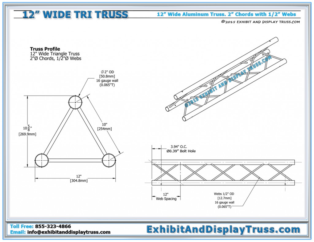 12_wide_triangle_truss_Dimensions_exhibit_displays