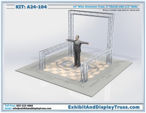 Display Kit A24-104. 10' x 10' booth size. 10" wide aluminum box (square) truss.