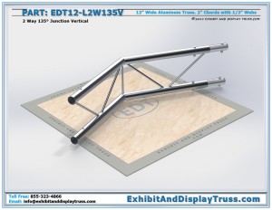 EDT12_L2W135V 12″ Wide 2 Way 135° Junction Vertical. Aluminum ladder (flat) truss