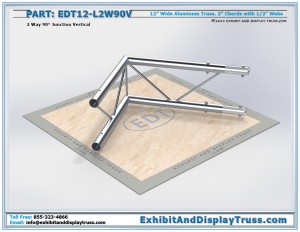 EDT12_L2W90V 12″ Wide 2 Way 90° Junction Vertical. Aluminum ladder truss