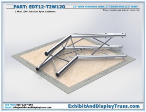 Photo Render for 12″ Wide 2 Way 120° Junction Apex Up/Down. Tri Truss