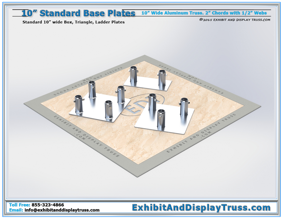 10″ Wide Standard Aluminum Base Plates / Ladder, Triangle, Box