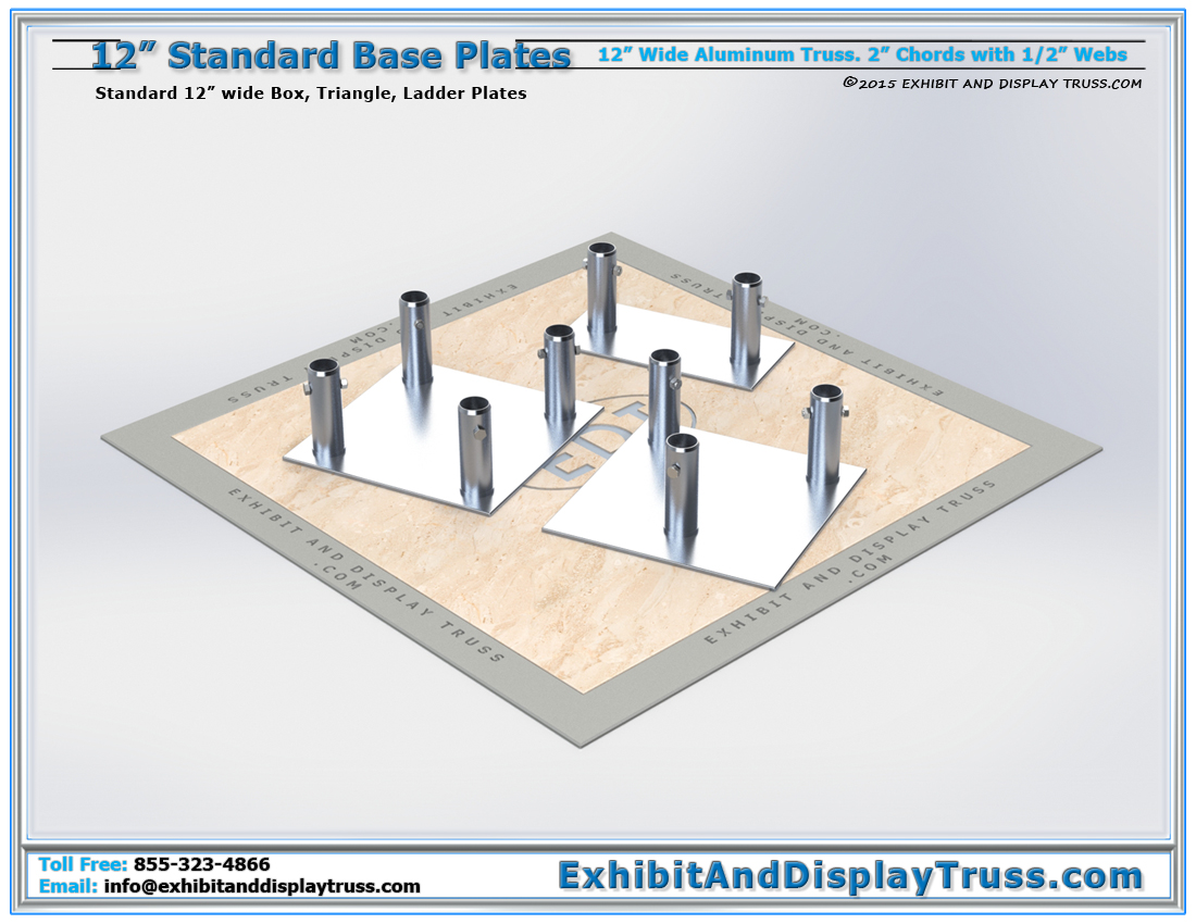 12″ Wide Standard Aluminum Base Plates / Ladder, Triangle, Box
