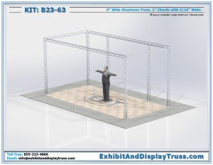 Exhibit Display Kit B23_63. 10 ' x 20' perimeter booth. 6" wide, 3 Chord Triangle Truss.