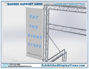 Banner Support Arms with Banner and Pipe Pockets