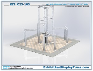 Exhibit Display Kit C23-103. 20' x 20' Tower display booth. Made with 10" wide Triangle Truss.