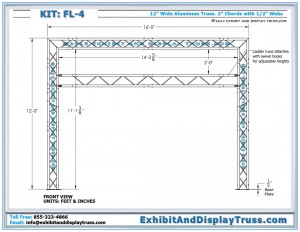 Front View of FL-4 Finish Line / Start Line Kit. Made with 3 Chord Aluminum Triangle Truss