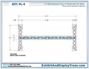Top View for FL-4 Finish Line / Start Line Kit. Made with 3 Chord Aluminum Triangle Truss.