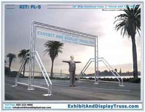 4k image for FL-5 Finish Line / Start Line Kit. Made with 10" wide 3 Chord triangle truss.