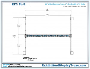 Top View of FL-5 Finish Line / Start Line Kit. Made with 10" wide 3 Chord triangle truss.