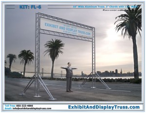 4k image for FL-6 Finish Start Line Kit. Made with 3 Chord aluminum triangle truss.