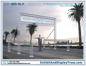 4k image for FL-7 Finish Start Line Kit. Made with 10" wide 3 Chord aluminum triangle truss.