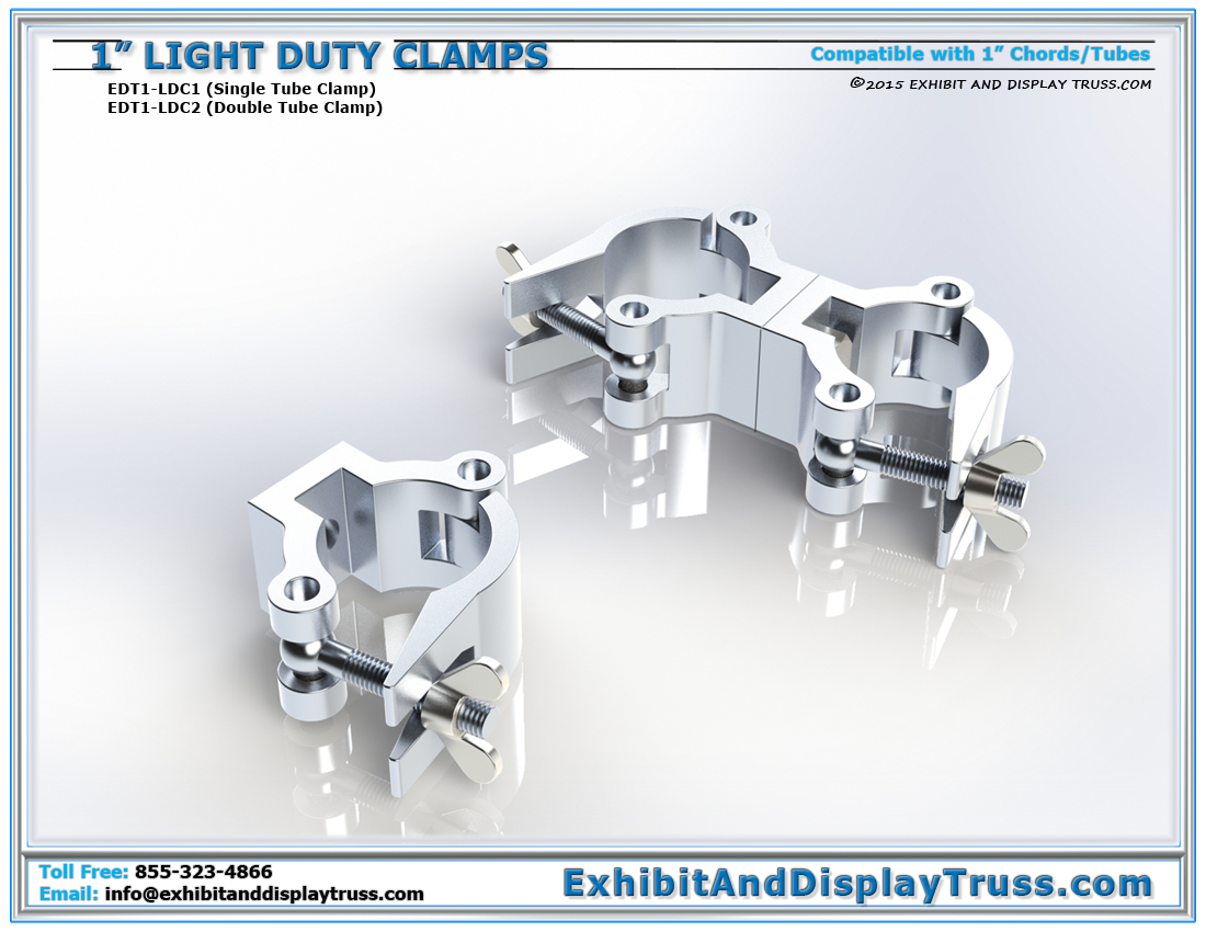 Light Duty Clamps for 1″ Tubes / Single and Double Tube Clamps