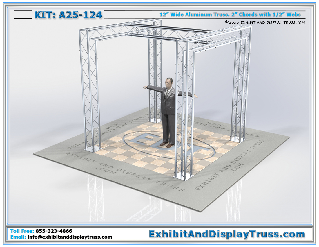 Kit: A25-124 / Aluminum Truss Tradeshow Exhibit Booth for TVs and Signage
