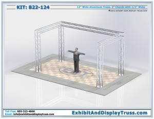 4k Image for Portable Banner Stand Display B22-124. 10' x 20' Booth Size. 12" wide box truss.