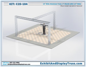 Truss Exhibit Stand C25_104. Fits 20' x 20' booth. Made from 4 Chord Box Truss.