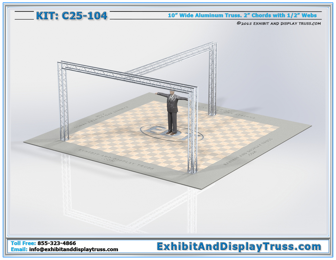 Kit: C25-104 / Large Truss Exhibit Design for hanging Banners and LED and Plasma TVs