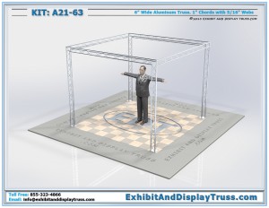 Aluminum Exhibit Truss Kit A21_63. Fits in 10'x10' booth. Made with 6" wide Mini Aluminum Truss.