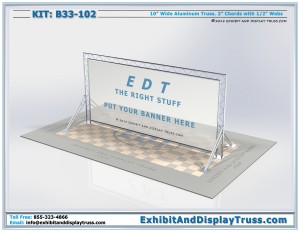 4k image for Portable Banner Frame B33_102. Fits in 10'x20' Booth. Made with 10" wide flat truss.