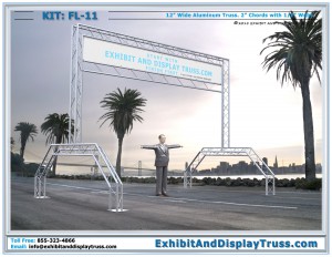 4k image for Start Finish Line Structure. FL_11. Made with 3 Chord 12" Wide Aluminum Triangle Truss.