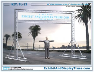 Truss Start Line FL_13. Marathon and Triathlon Aluminum Truss Finish Line. 10" wide Triangular Truss.